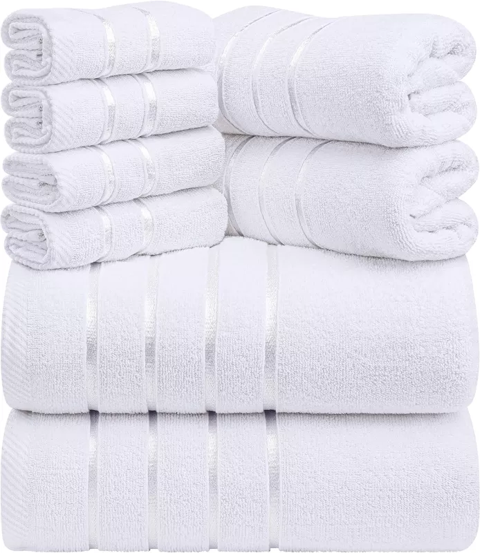 8 dílná sada osušek a ručníků UTOPIA TOWELS 100% bavlna, varianty: - Bílá
