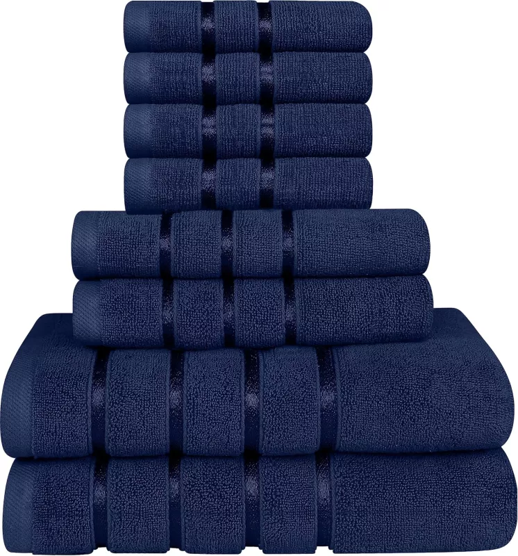8 dílná sada osušek a ručníků UTOPIA TOWELS 100% bavlna, varianty: - Tmavě modrá