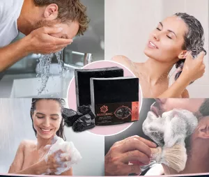 Černé antibakteriální mýdlo Panu Natural, přírodní 110g