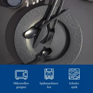 Jídelní talíře VILLEROY & BOCH Manufacture Rock,černá/bílá