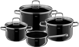 Sada hrnců SILIT - Elegance Line, 4dílná, luxusní sada,černá