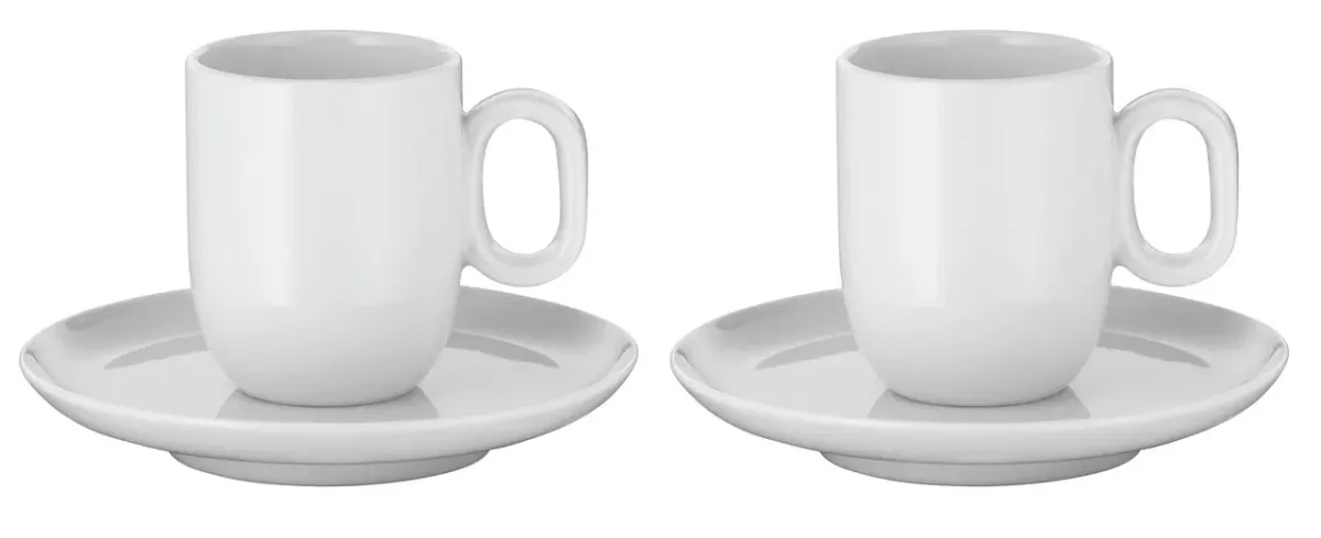 Šálky na kávu WMF Barista,espresso/café creme s podšálkem,bílá,2 ks