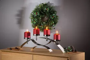Adventní svícen Fink DIVINA, ušlechtilá leštěná ocel