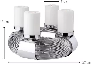 Adventní věnec EDZARD Flax, luxusní svícen z ušlechtilé oceli, ø 36cm