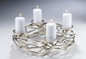 Adventní věnec KOBOLO, luxusní svícen z ušlechtilé oceli, ø 40cm