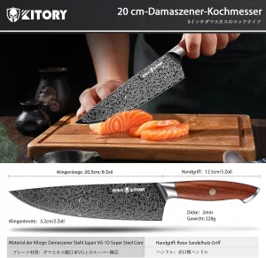 Japonský, damaškový nůž KITORY-santalové dřevo,různě druhy: KITORY