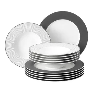 Jídelní servis,porcelán SELTMANN WEIDEN NO LIMITS bílo šedá