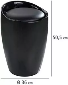 Koupelnová stolička s košem na prádlo Wenko CANDY,černá