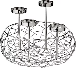 Luxusní adventní věnec EDZARD Milano z ušlechtilé oceli, varianty - zlatý ø 34cm