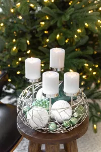 Luxusní adventní věnec EDZARD Milano z ušlechtilé oceli, varianty - zlatý ø 34cm