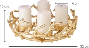 Luxusní adventní věnec EDZARD Porus, poniklovaný hliník,zlatá