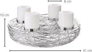 Luxusní adventní věnec EDZARD z ušlechtilé oceli, varianty: