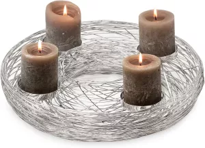Luxusní adventní věnec EDZARD z ušlechtilé oceli, varianty: