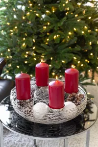 Luxusní adventní věnec EDZARD z ušlechtilé oceli, varianty:
