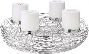 Luxusní adventní věnec EDZARD z ušlechtilé oceli, varianty: