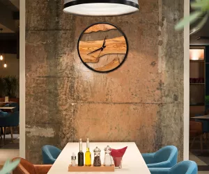 Nástěnné hodiny Eklavia®, olivové dřevo, ručně vyrobené,varianty: