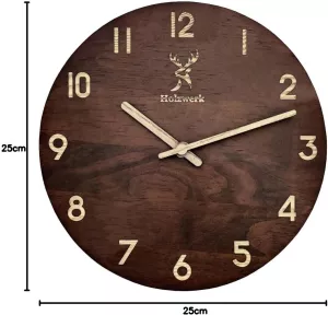 Nástěnné hodiny Holzwerk, dřevěné, 25cm, varianty: