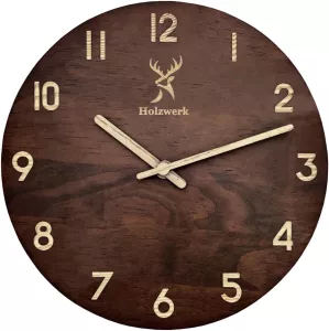 Nástěnné hodiny Holzwerk, dřevěné, 25cm, varianty: