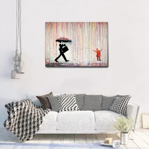 Obraz na plátně Banksy - Barevný déšť, varianty: GIALLOBUS