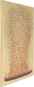 Obraz na plátně KARE Flower Boat Gold Red 100x80cm