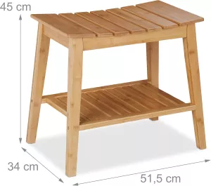 Relaxdays koupelnová stolička z bambusu s odkládací plochou