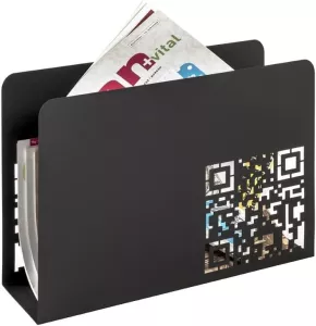 Stojan na noviny- HAKU Möbel QR-Code, černý kov
