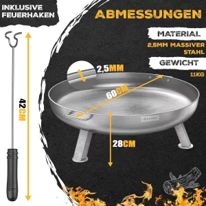 Zahradní ohniště KESSER® 60cm+pohrabáč