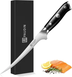 Filetovací nůž PAUDIN, damašková ocel,čepel 18cm