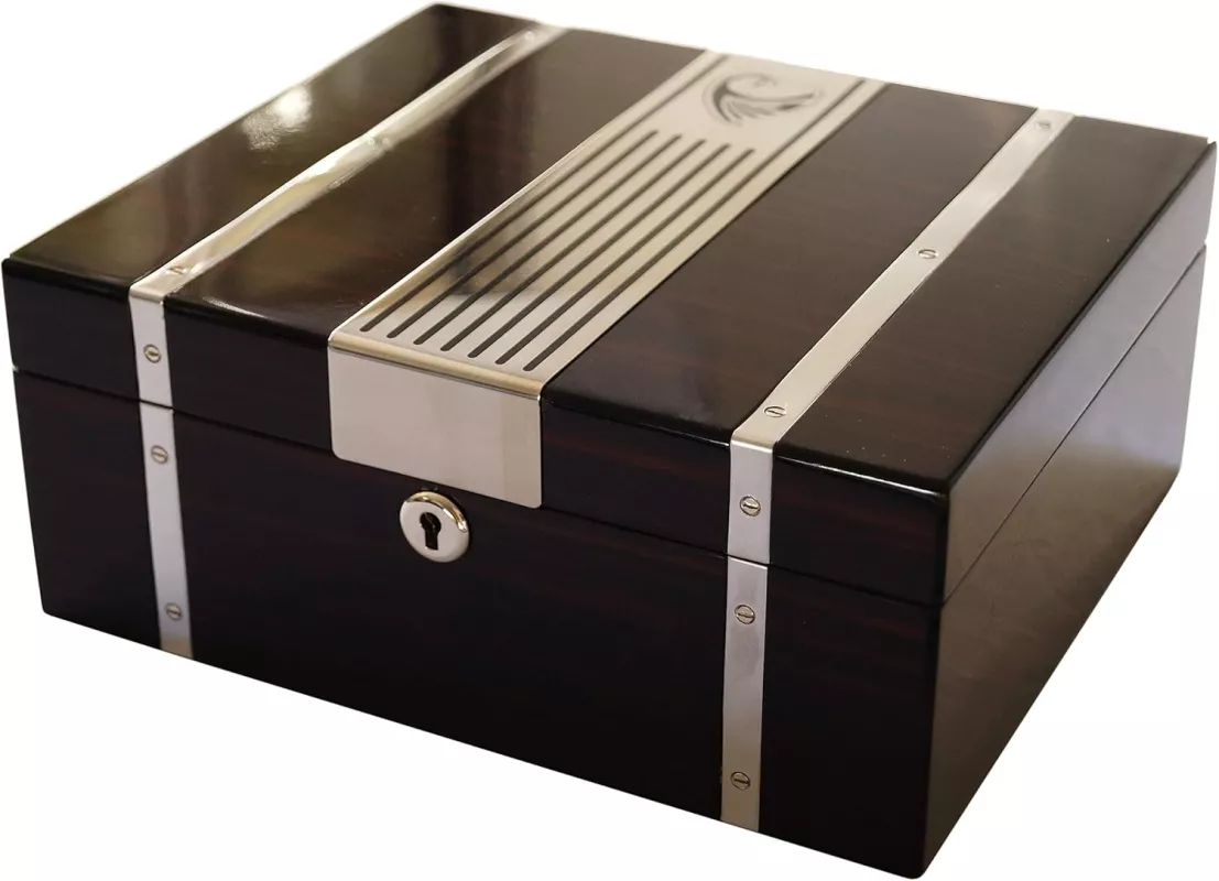 Humidor na doutníky GERMANUS Cowling,uzamykatelný,černý,50ks