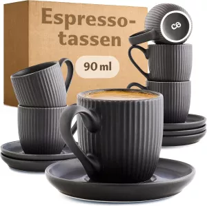 Kávová souprava Cosumy na espresso, 90ml, 6ks, černá