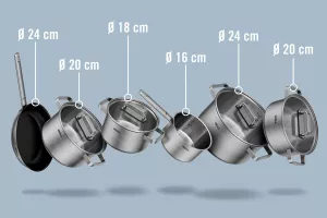 Sada hrnců WOLL –Steel 10dílná, matná nerez