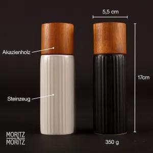 Sada mlýnků na sůl a pepř Moritz & Moritz,akátové dřevo,kamenina