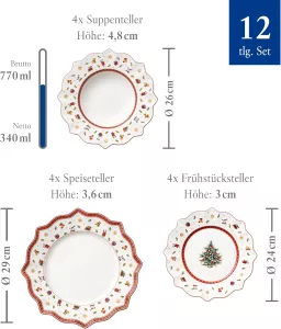 Villeroy & Boch Toy´s Delight vánoční sada talířů, 12 ks